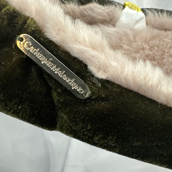 Catherine Malandrino Faux Fur-Lined Velvet Ballerina Slippers Small 5/6 - Picture 3 of 4